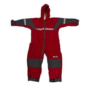 Oaki Rainsuit 5T Oakigrear rain gear Red gray waterproof long sleeve hooded